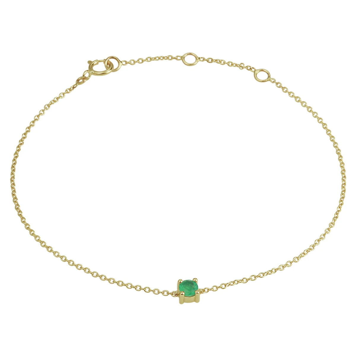 armband smaragd 15,5 - 17 - 18,5 cm 14K geelgoud