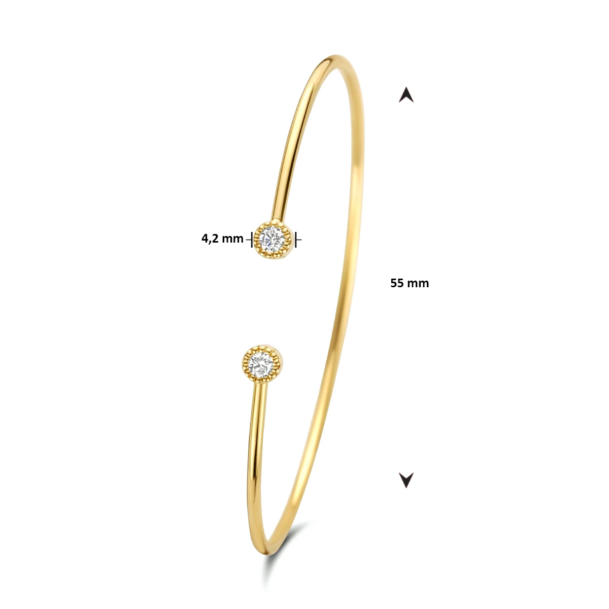 armband spang 0.19ct h si 14K geelgoud