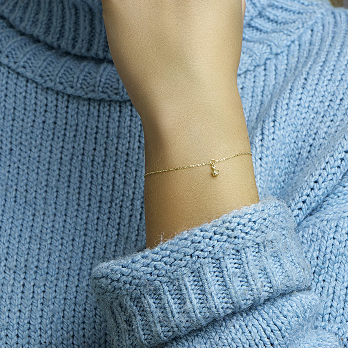 armband ster 16,5 - 18,5 cm 14K geelgoud