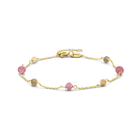 armband toermalijn 16 - 18 cm 14K geelgoud