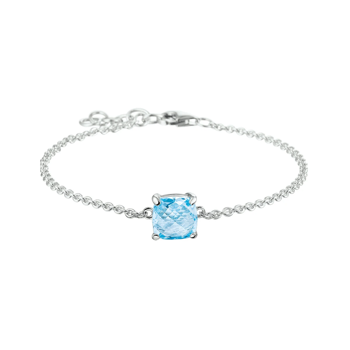 armband topaas 16 + 2 cm zilver gerhodineerd