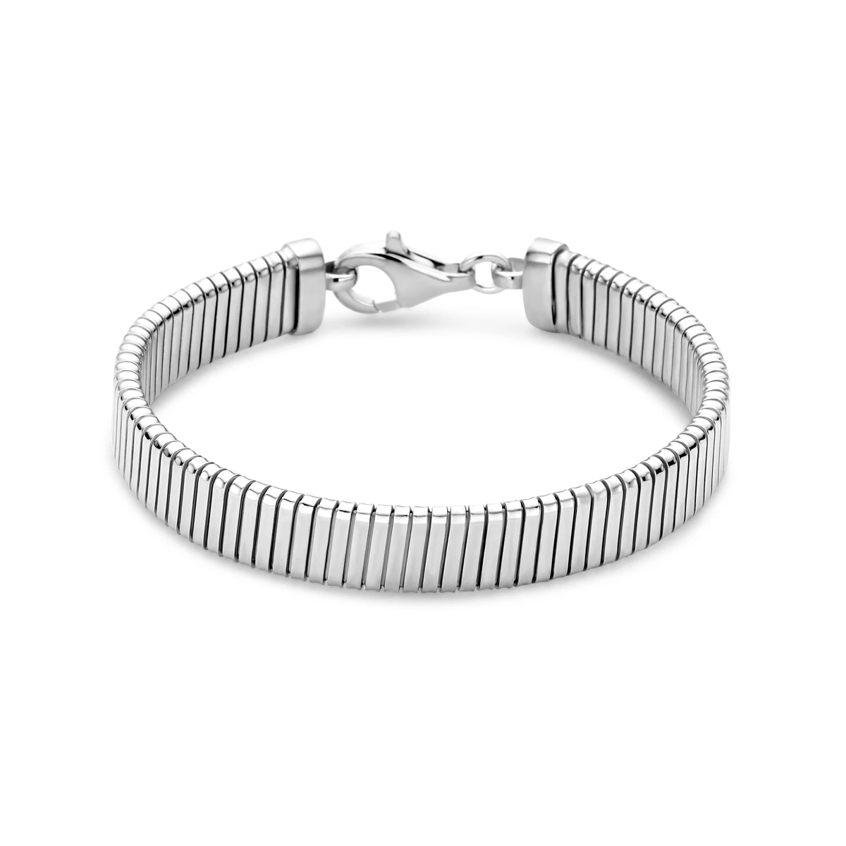armband tubogas 10,2 mm 19 cm zilver gerhodineerd