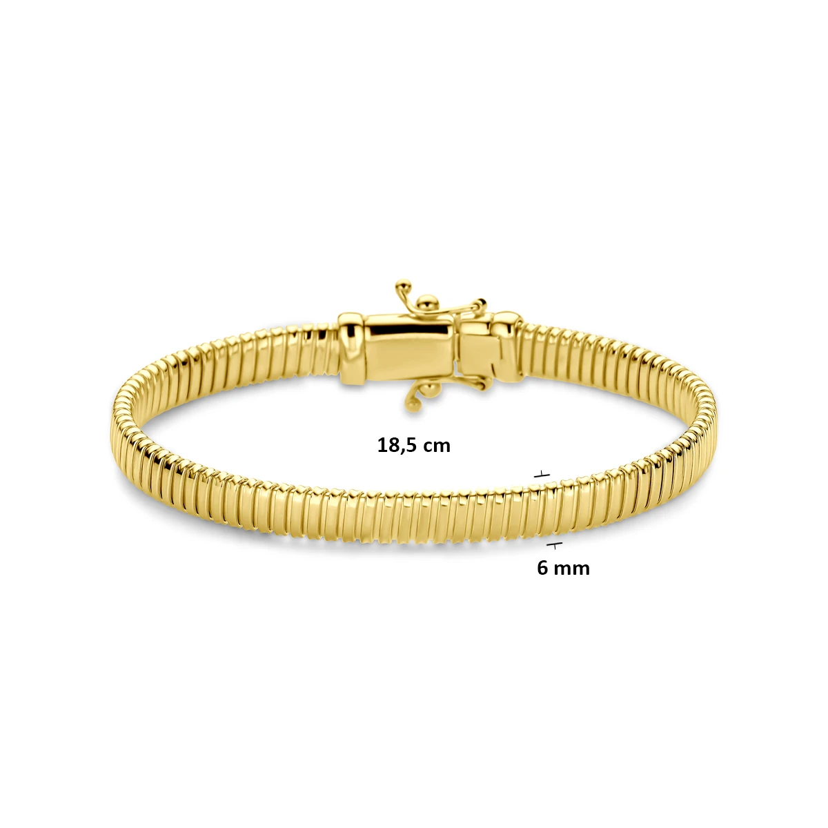 armband tubogas 6 mm 18,5 cm 14K geelgoud