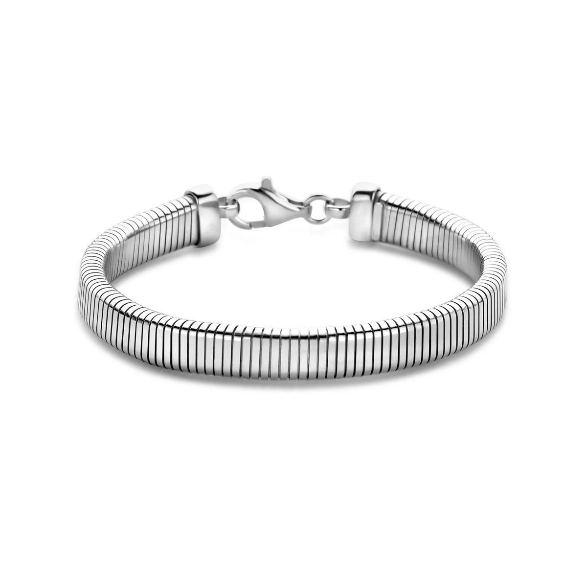 armband tubogas 7,5 mm 18 cm zilver gerhodineerd