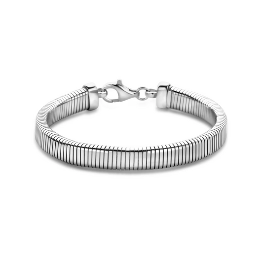 armband tubogas 7,5 mm 18 cm zilver gerhodineerd