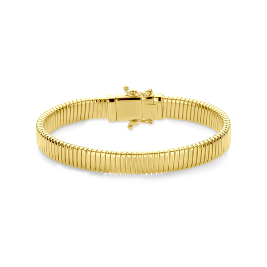 armband tubogas 8 mm 19 cm 14K geelgoud