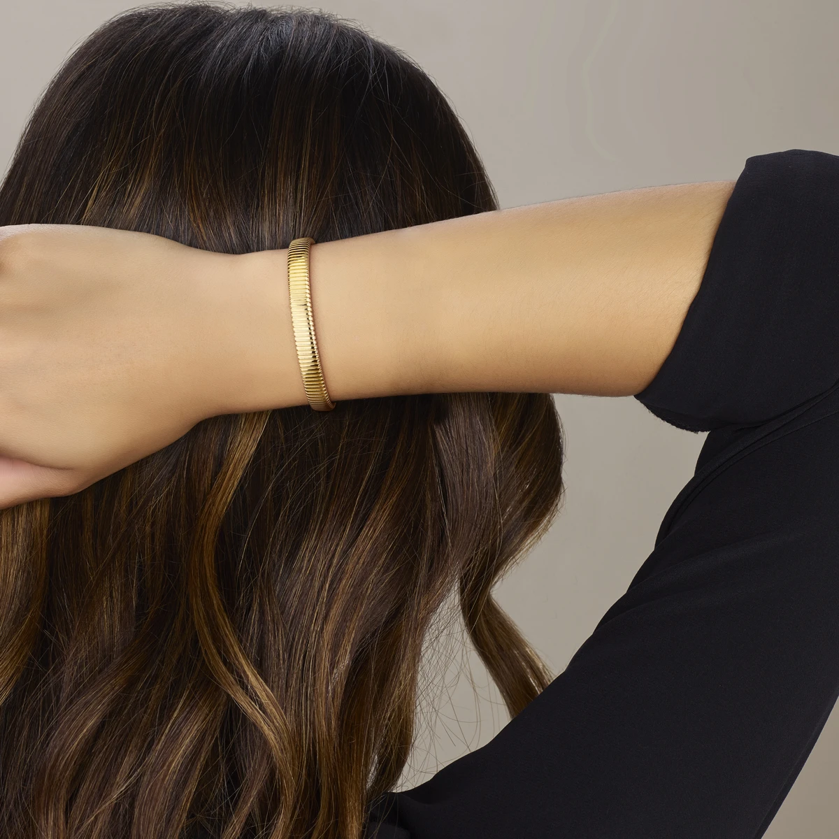 armband tubogas 8 mm 19 cm 14K geelgoud