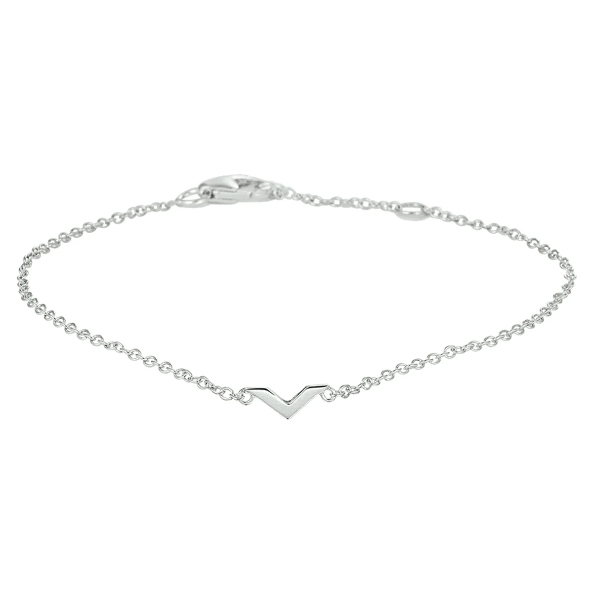 armband v 16,5 - 18 - 19,5 cm zilver gerhodineerd
