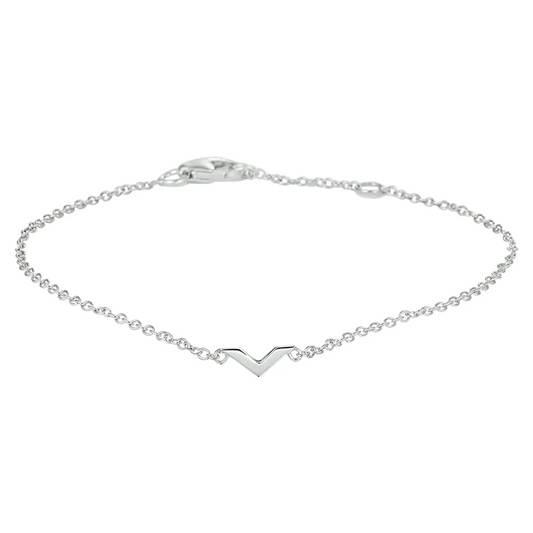 armband v 16,5 - 18 - 19,5 cm zilver gerhodineerd