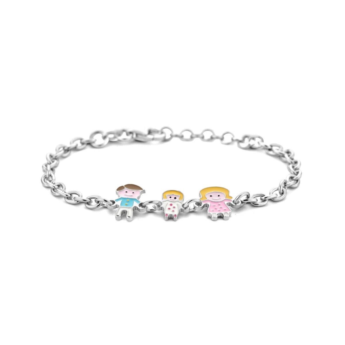 armband vader, moeder en dochter zilver gerhodineerd