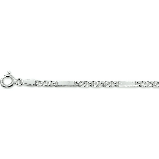 armband valkenoog 2,3 mm zilver gerhodineerd