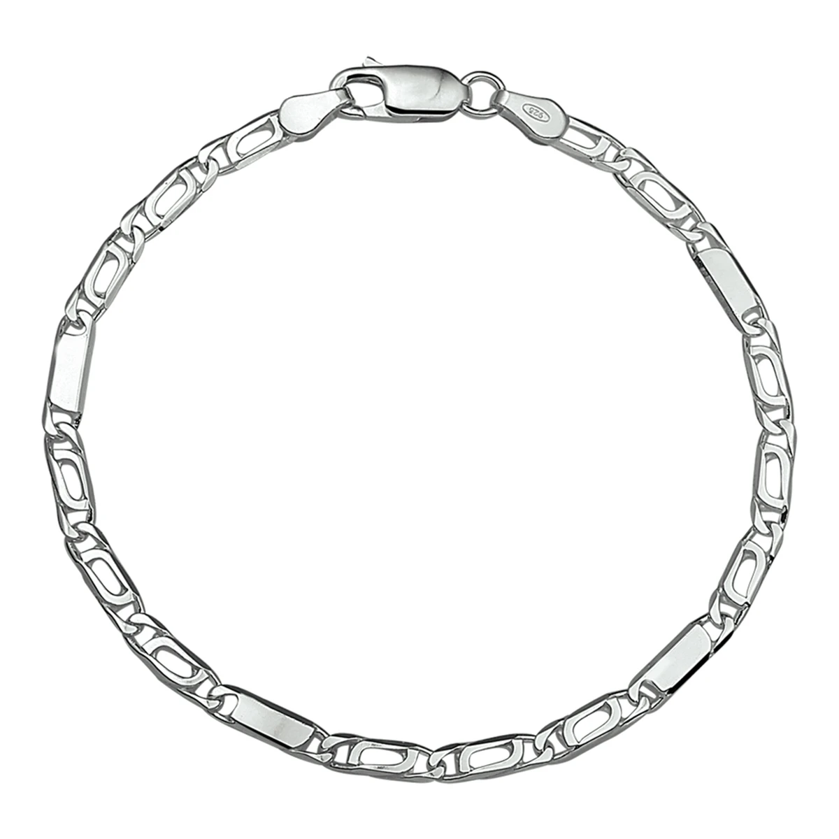 armband valkenoog 2,9 mm 18 cm zilver wit
