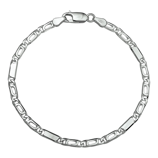 armband valkenoog 2,9 mm 18 cm zilver wit