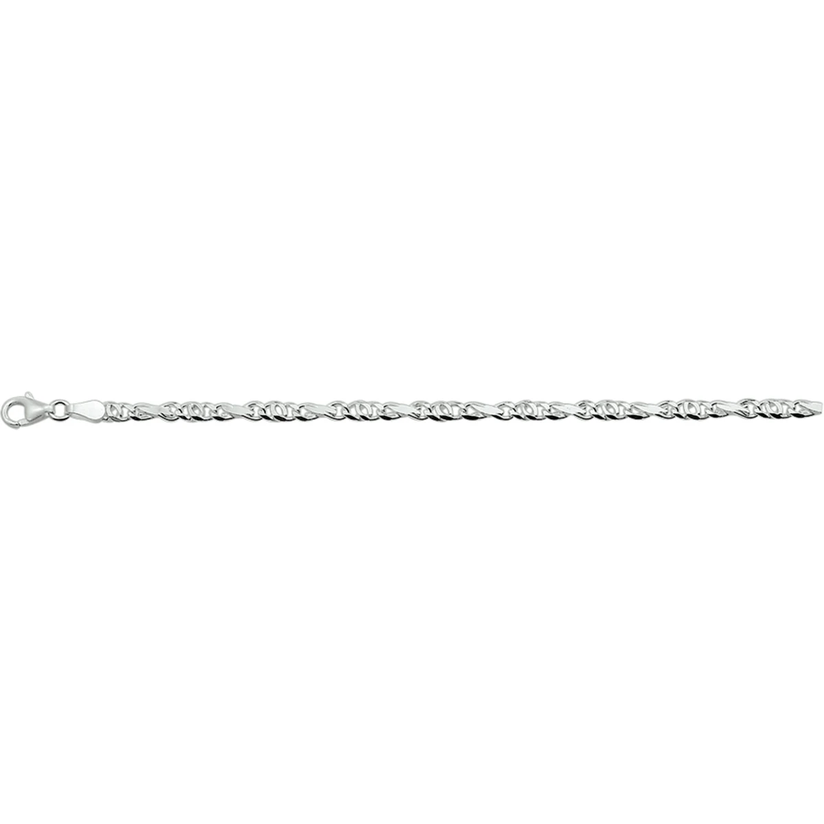 armband valkenoog 3,5 mm 18 cm zilver gerhodineerd