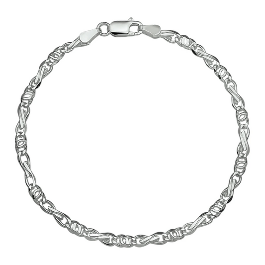armband valkenoog 3,5 mm zilver wit