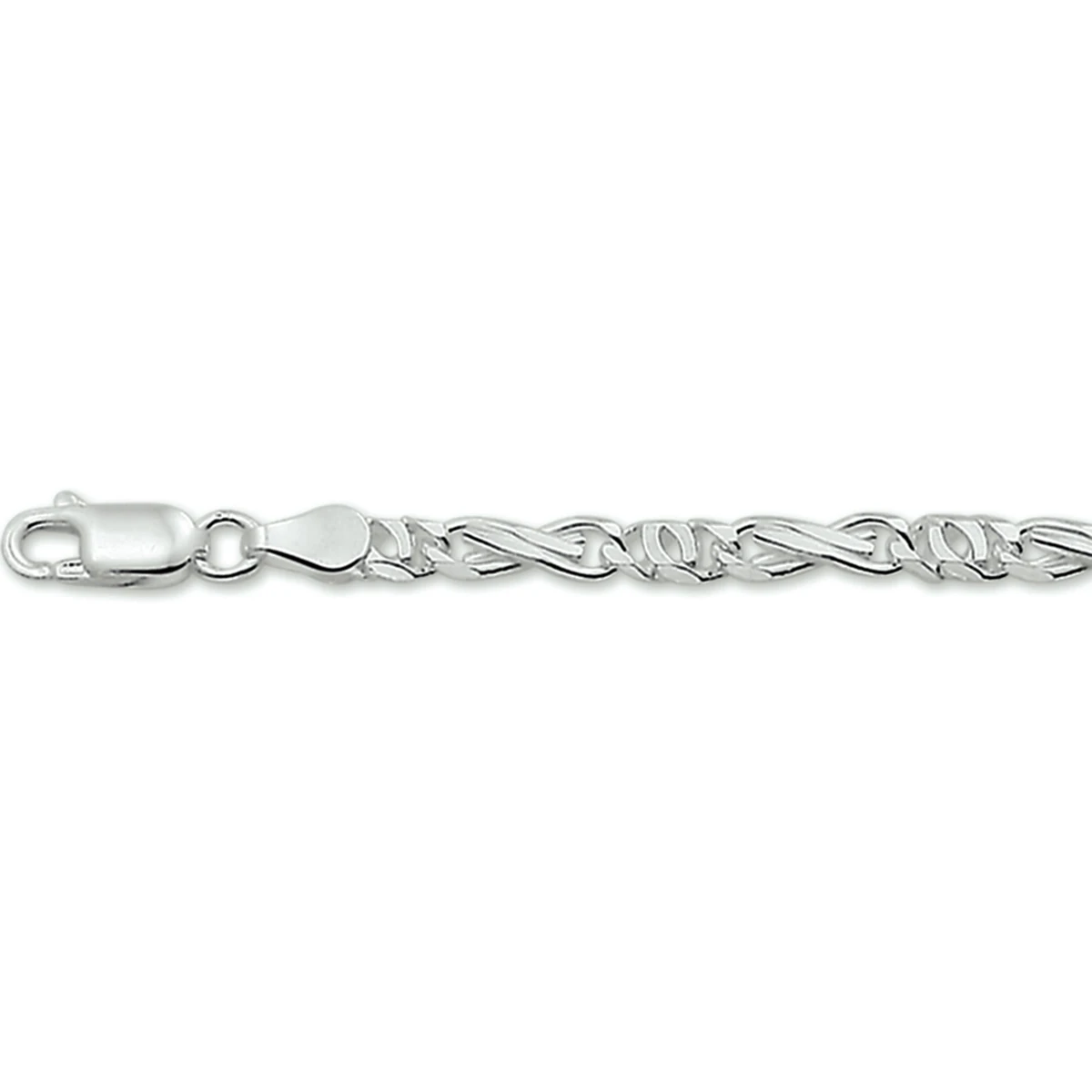 armband valkenoog 4,0 mm 19 cm zilver wit