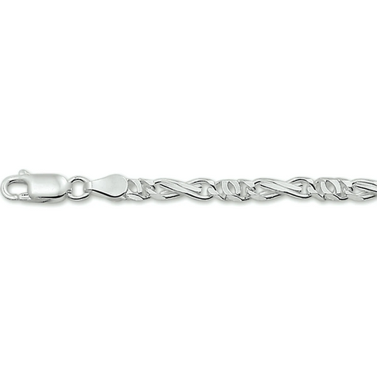 armband valkenoog 4,0 mm 19 cm zilver wit