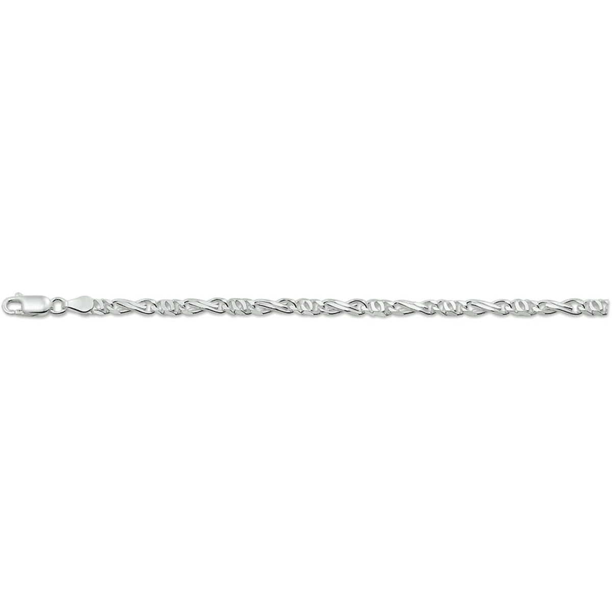 armband valkenoog 4,0 mm 19 cm zilver wit