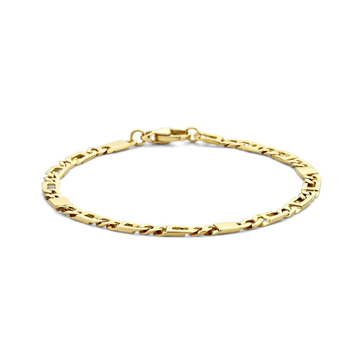 armband valkenoog 4,7 mm 21 cm 14K geelgoud