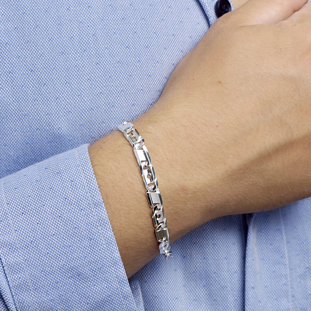 armband valkenoog 7 mm zilver wit