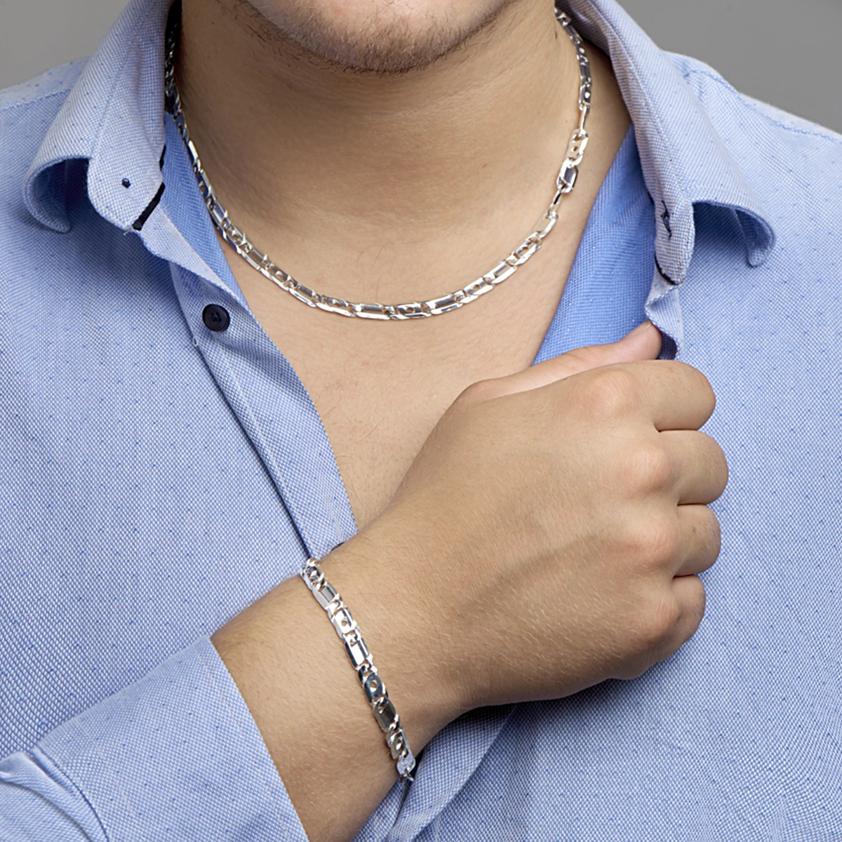 armband valkenoog 7 mm zilver wit
