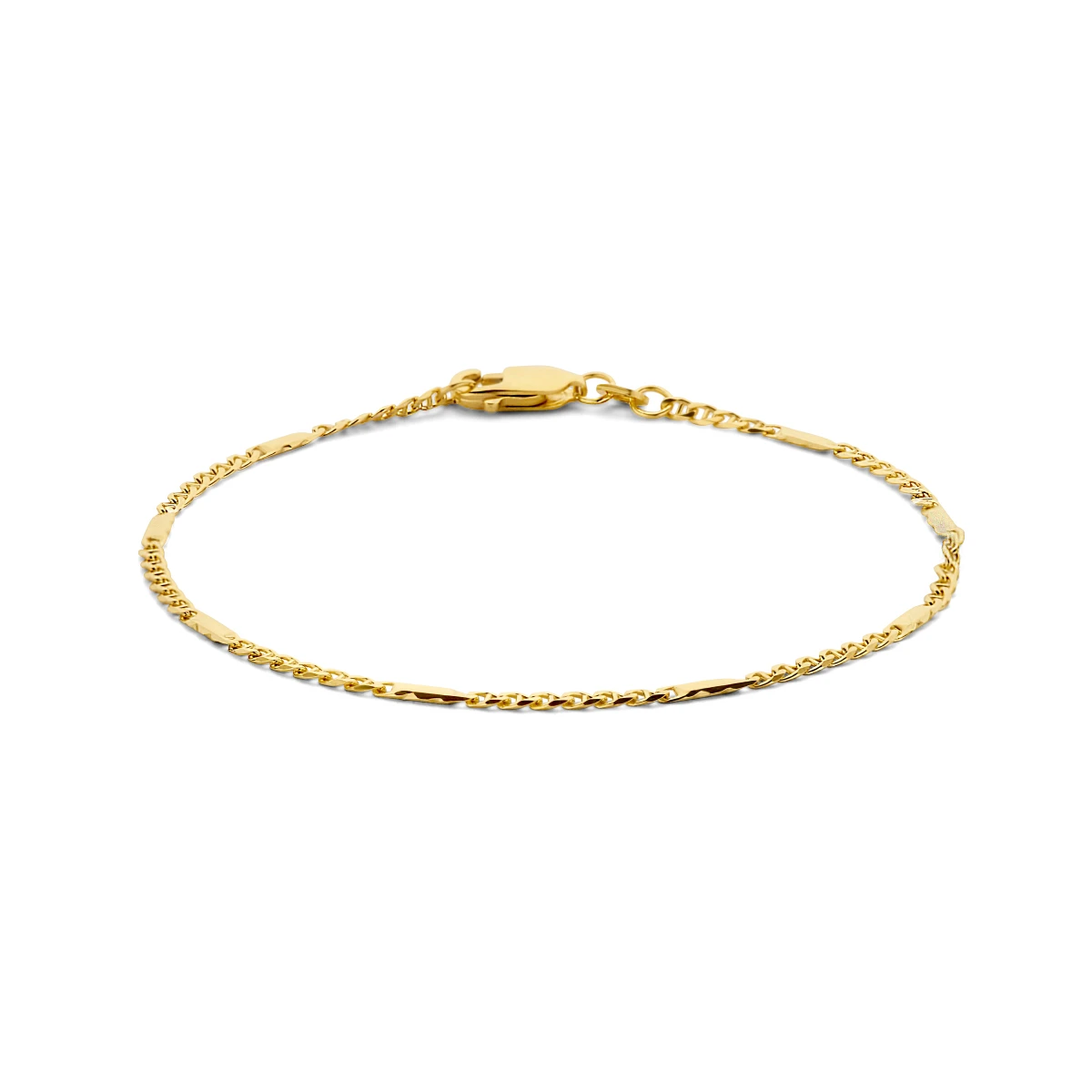 armband valkenoog met tussenstuk 1,9 mm 14K geelgoud