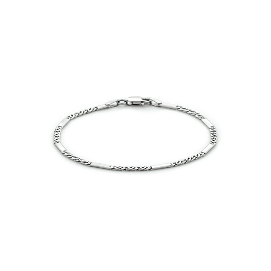 armband valkenoog met tussenstuk 2,3 mm zilver gerhodineerd