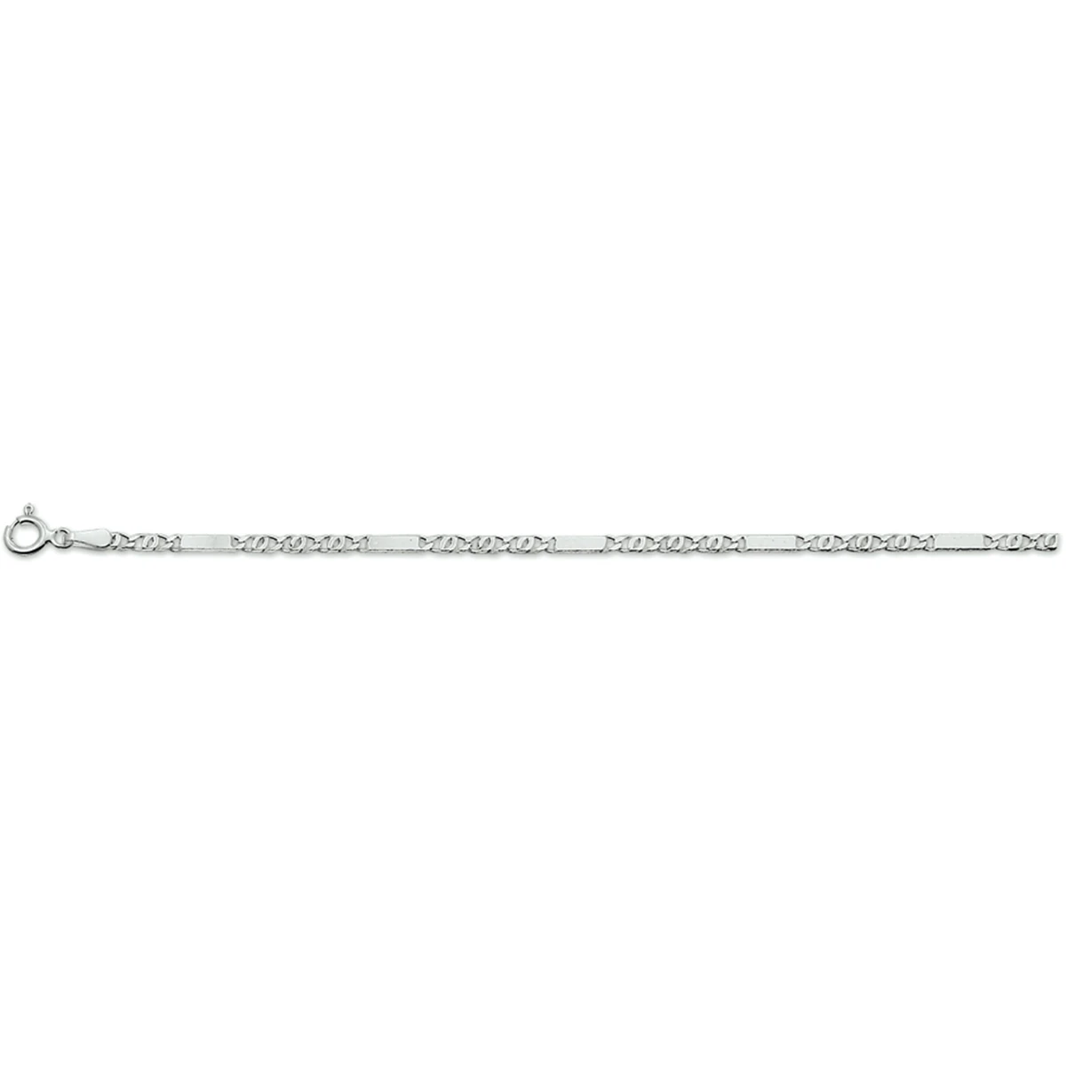 armband valkenoog met tussenstuk 2,3 mm zilver wit