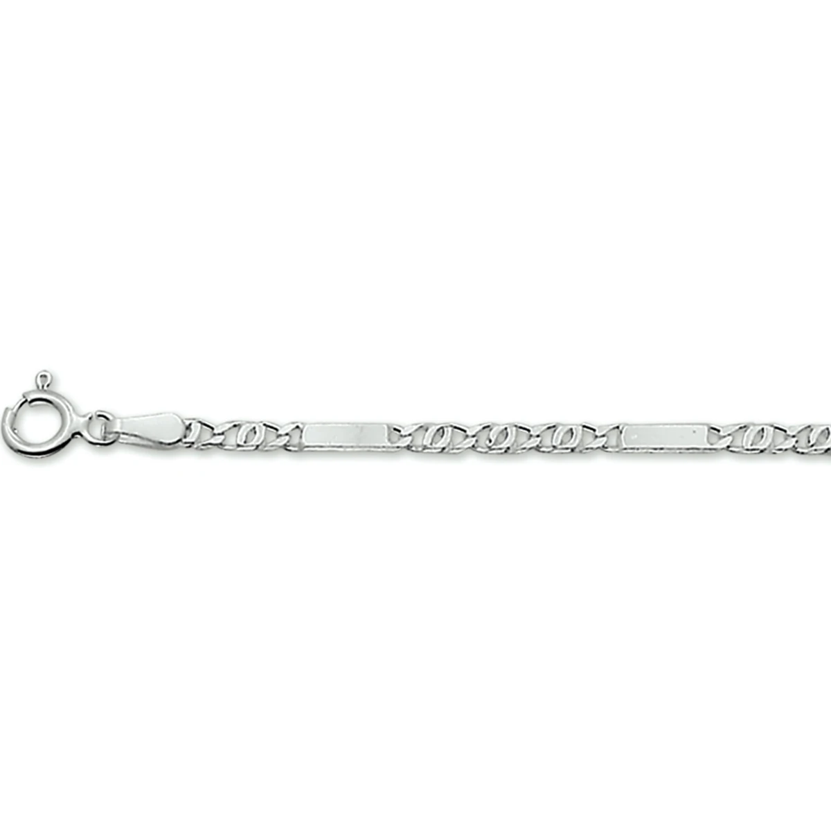 armband valkenoog met tussenstuk 2,3 mm zilver wit