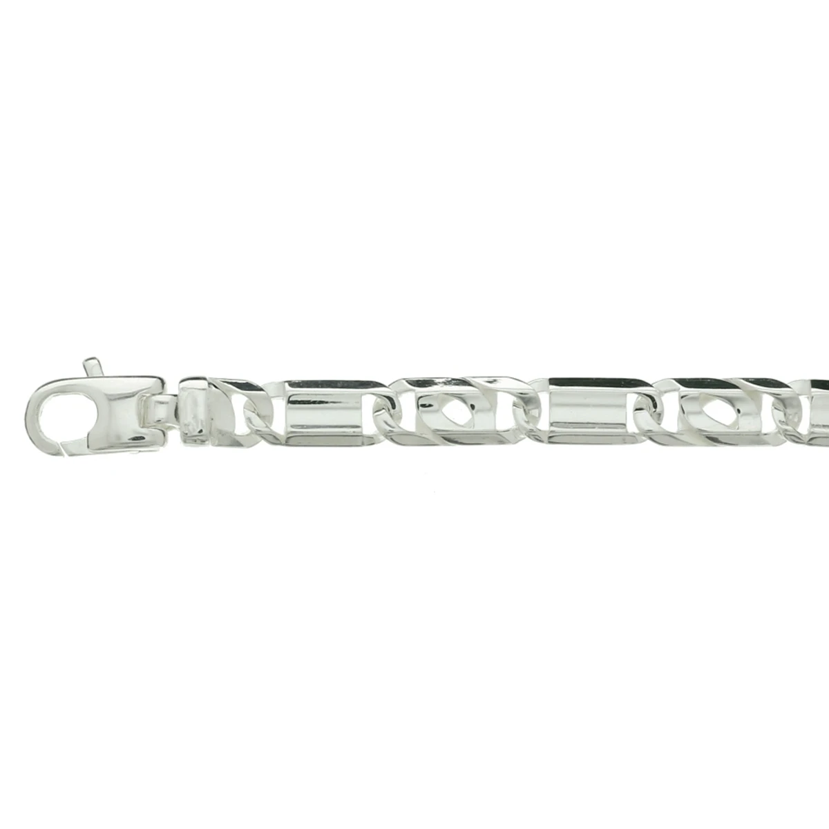 armband valkenoog met tussenstuk 5,5 mm zilver wit