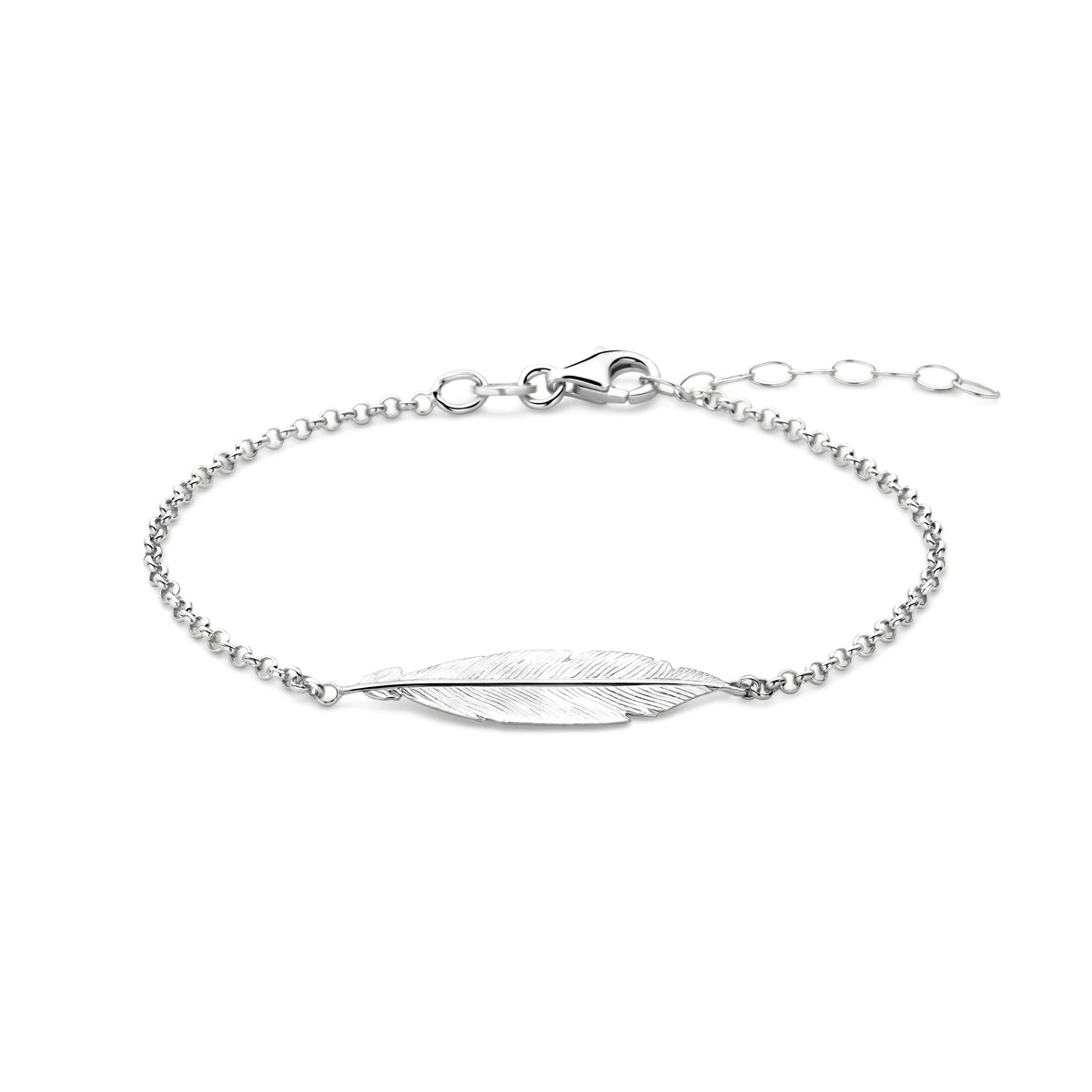 armband veer 16,5 + 2,5 cm zilver gerhodineerd