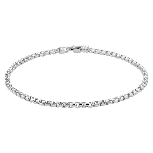 armband venetiaans bol 2,5mm 19 cm 14K witgoud