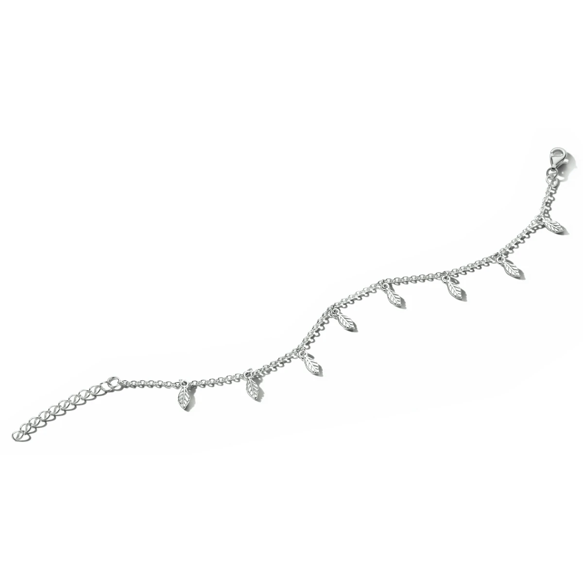 armband veren 16 + 3 cm zilver gerhodineerd