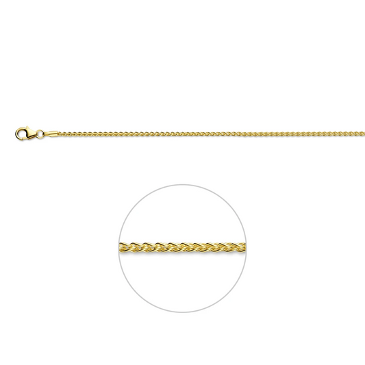 armband vossestaart 1,7 mm 14K geelgoud
