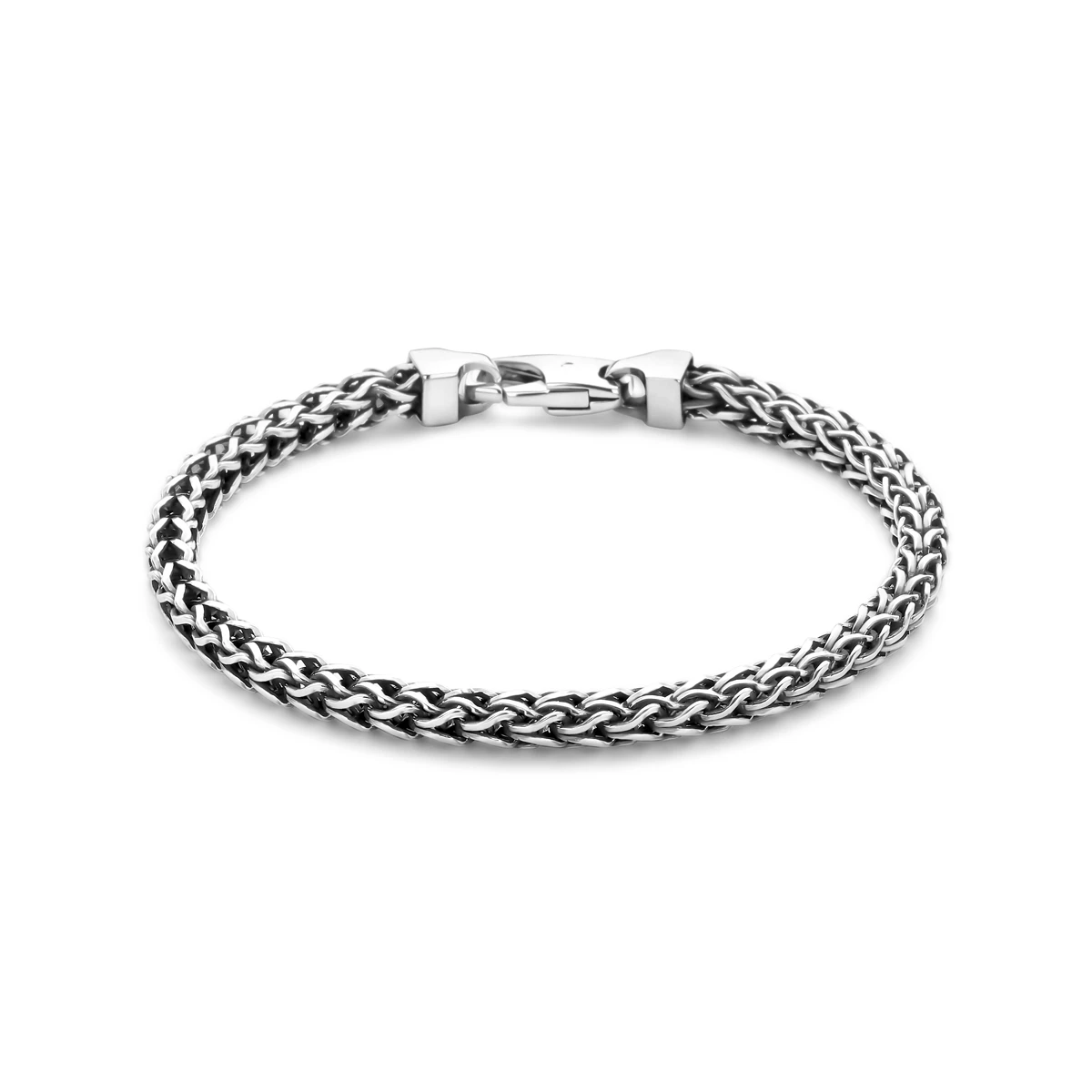 armband vossestaart 4,5 mm oxi zilver geoxideerd