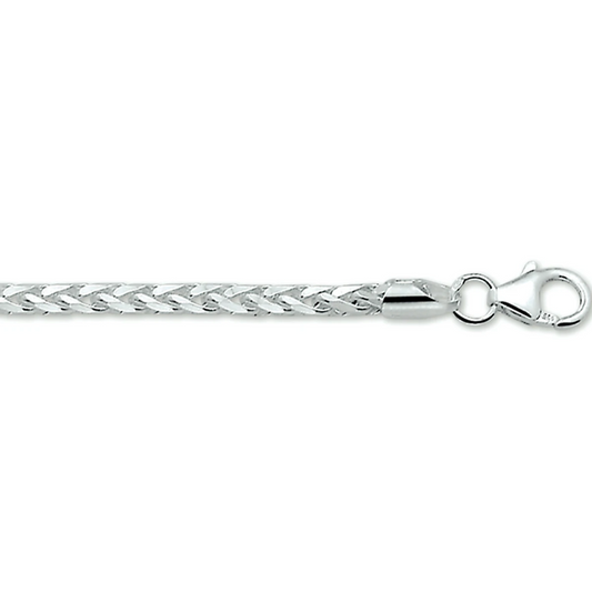 armband vossestaart geslepen 3,0 mm 19 cm zilver gerhodineerd