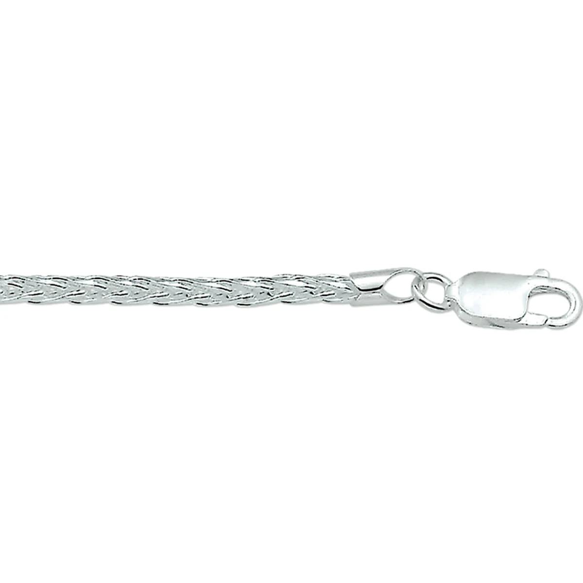 armband vossestaart rond 3,0 mm zilver gerhodineerd