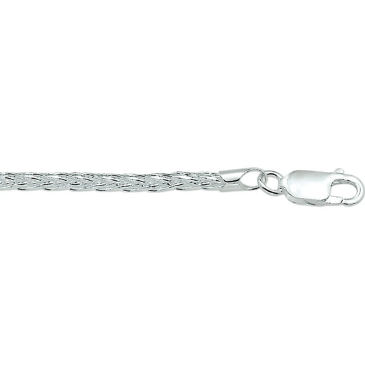 vossestaart 3,0 mm zilver gerhodineerd