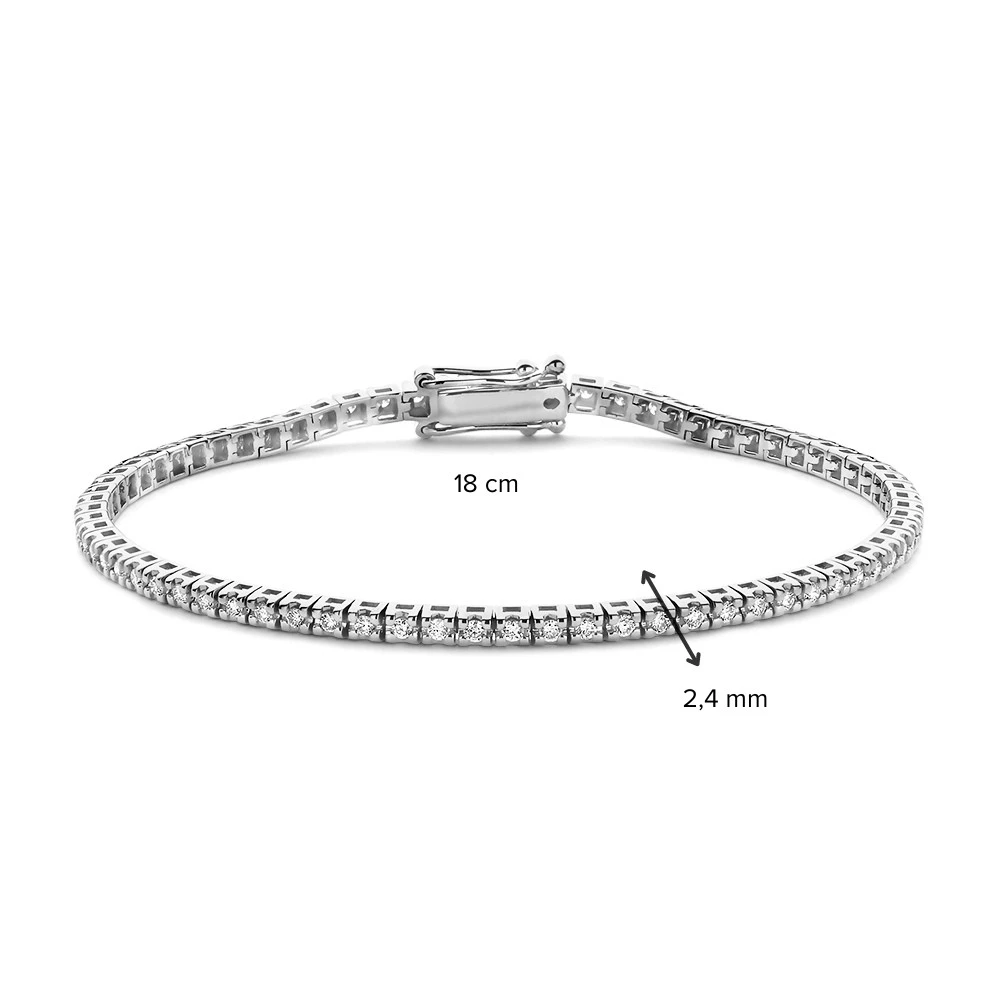 Armband witgoud briljant 1,00 crt.