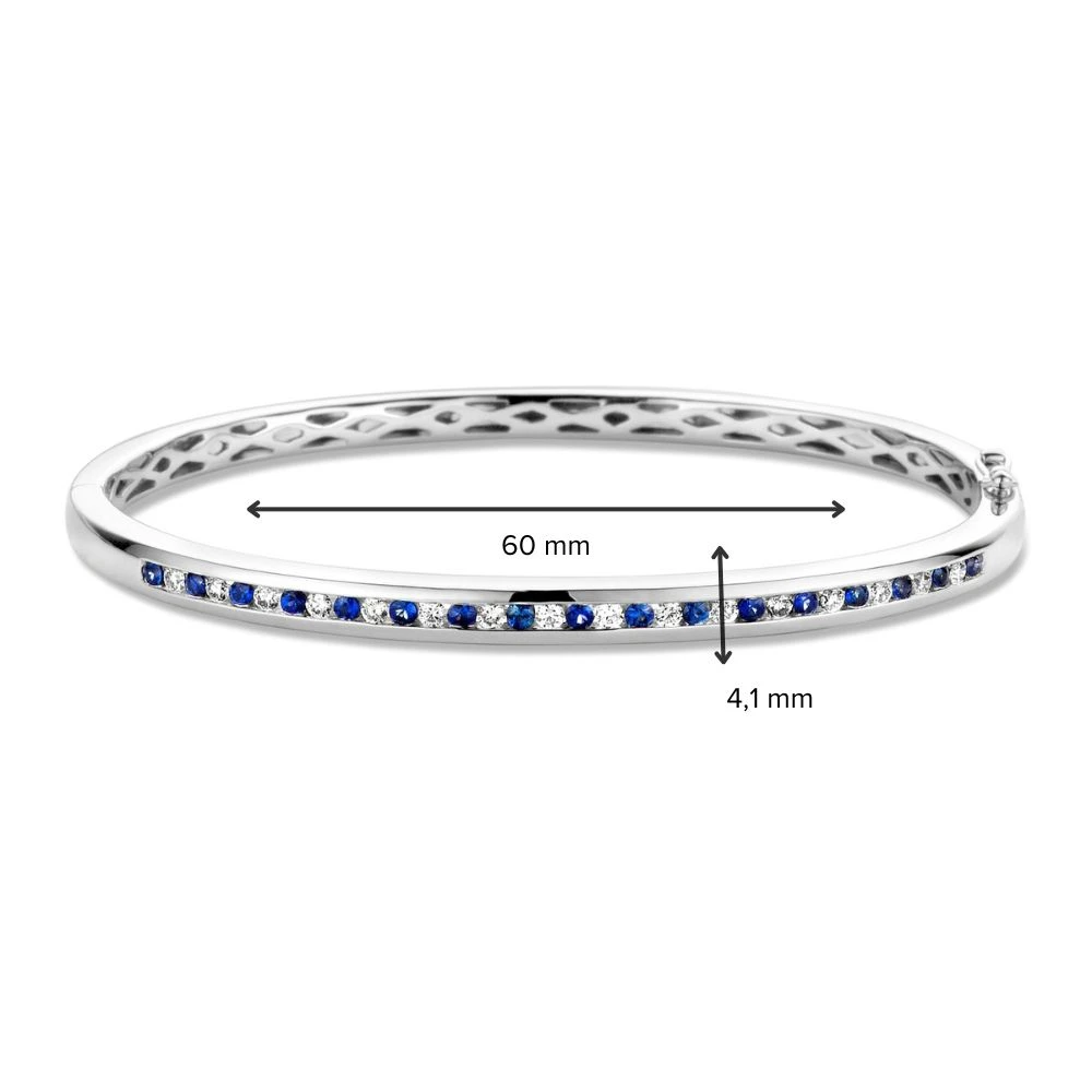 Armband witgoud briljant/saffier