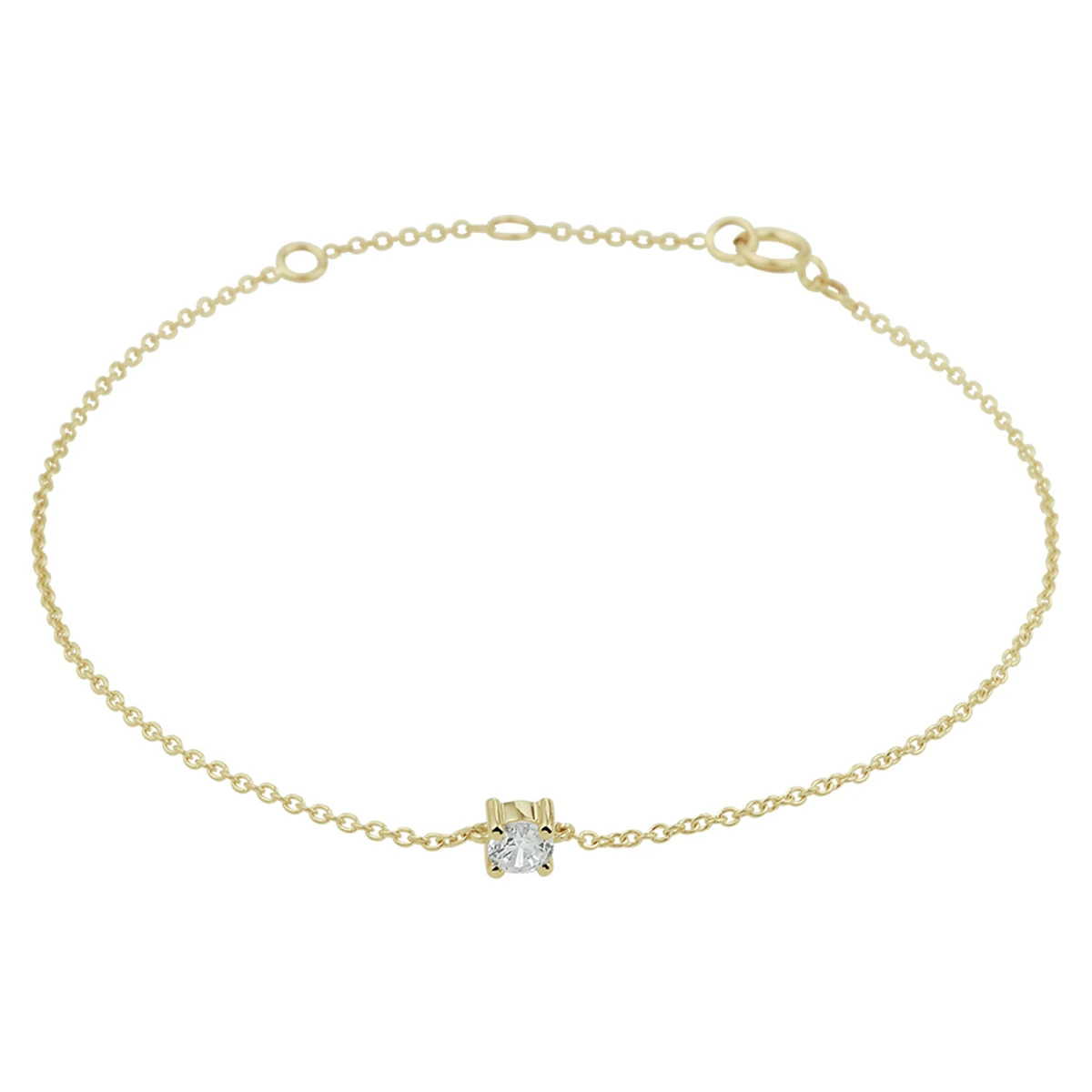 armband zirkonia 15,5 - 17 - 18,5 cm 14K geelgoud