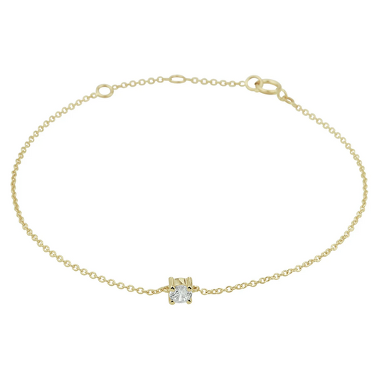 armband zirkonia 15,5 - 17 - 18,5 cm 14K geelgoud