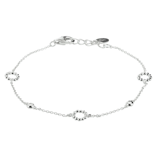 armband zirkonia 16 + 2 cm zilver gerhodineerd