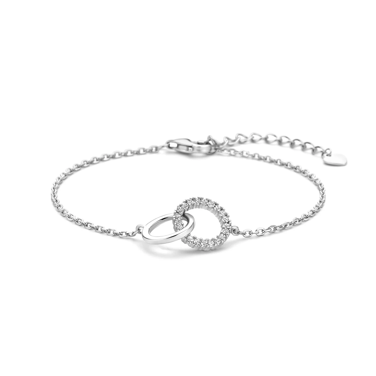 armband zirkonia 16 + 3 cm zilver gerhodineerd