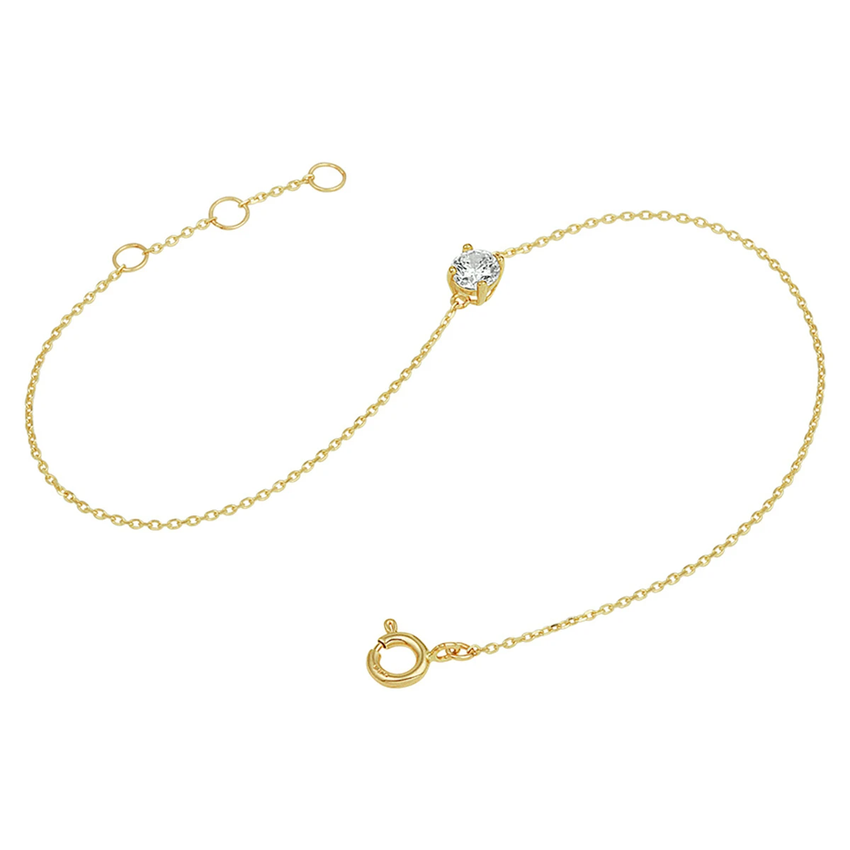 armband zirkonia 16,5 - 17,5 - 18,5 cm 14K geelgoud
