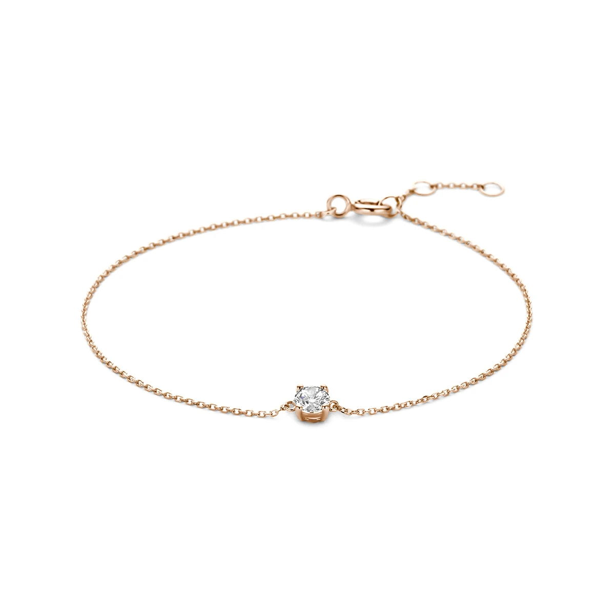 armband zirkonia 16,5 - 17,5 - 18,5 cm 14K roségoud