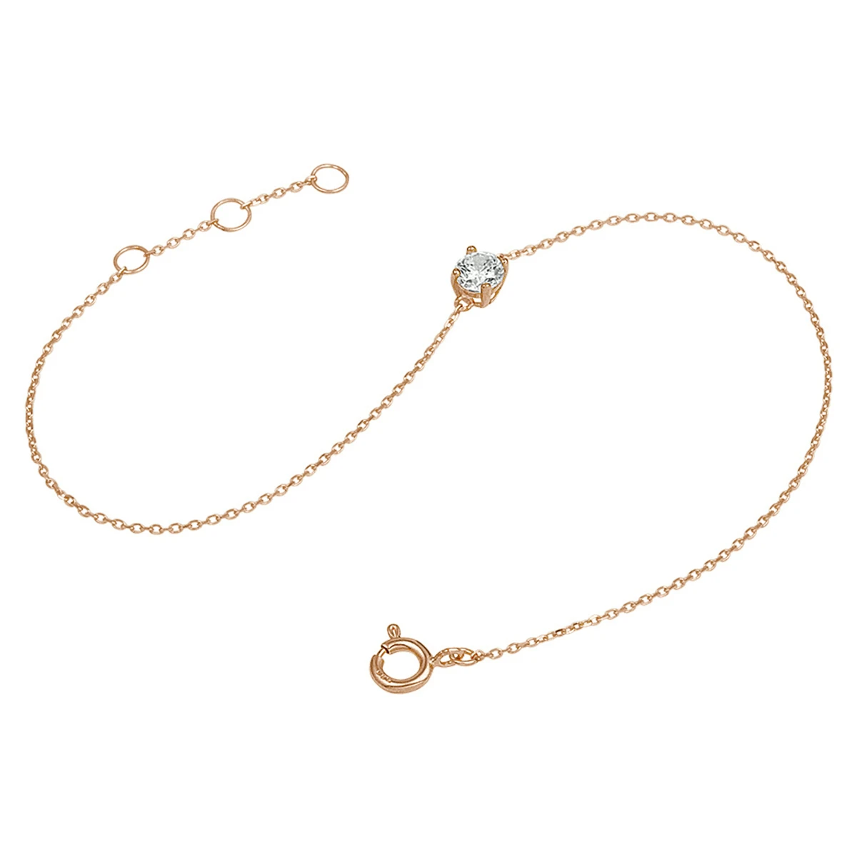 armband zirkonia 16,5 - 17,5 - 18,5 cm 14K roségoud