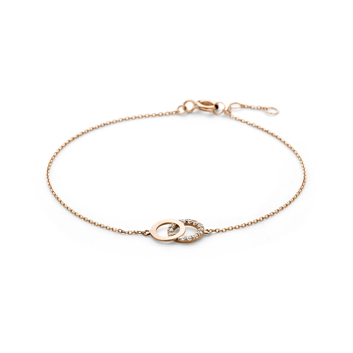 armband zirkonia 16,5 - 17,5 - 18,5 cm 14K roségoud