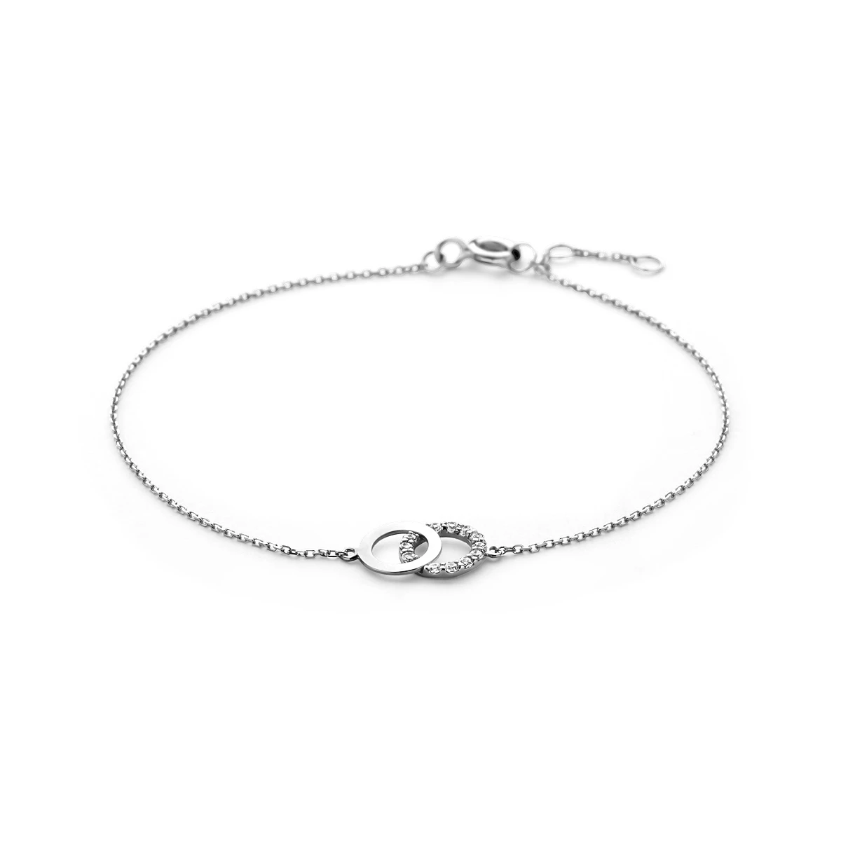 armband zirkonia 16,5 - 17,5 - 18,5 cm 14K witgoud