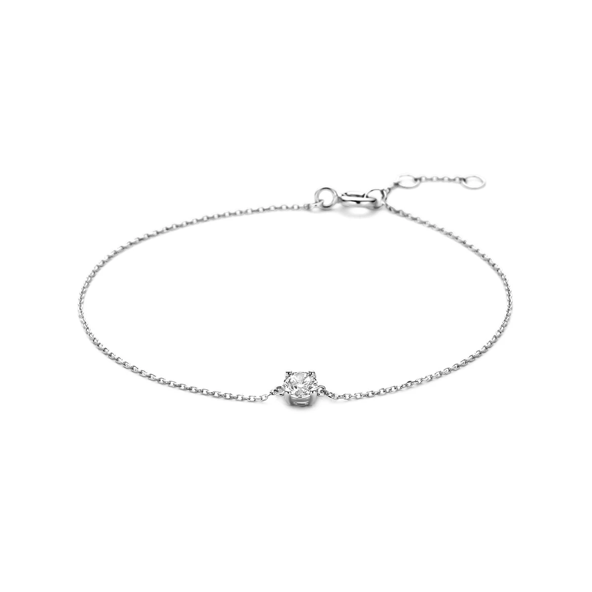 armband zirkonia 16,5 - 17,5 - 18,5 cm 14K witgoud